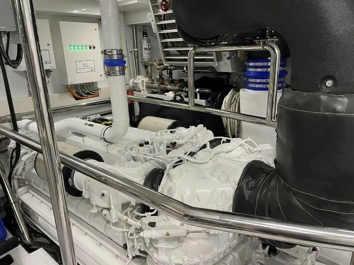 a machine with a lot of white material in it aboard PIACERE III Yacht for Sale