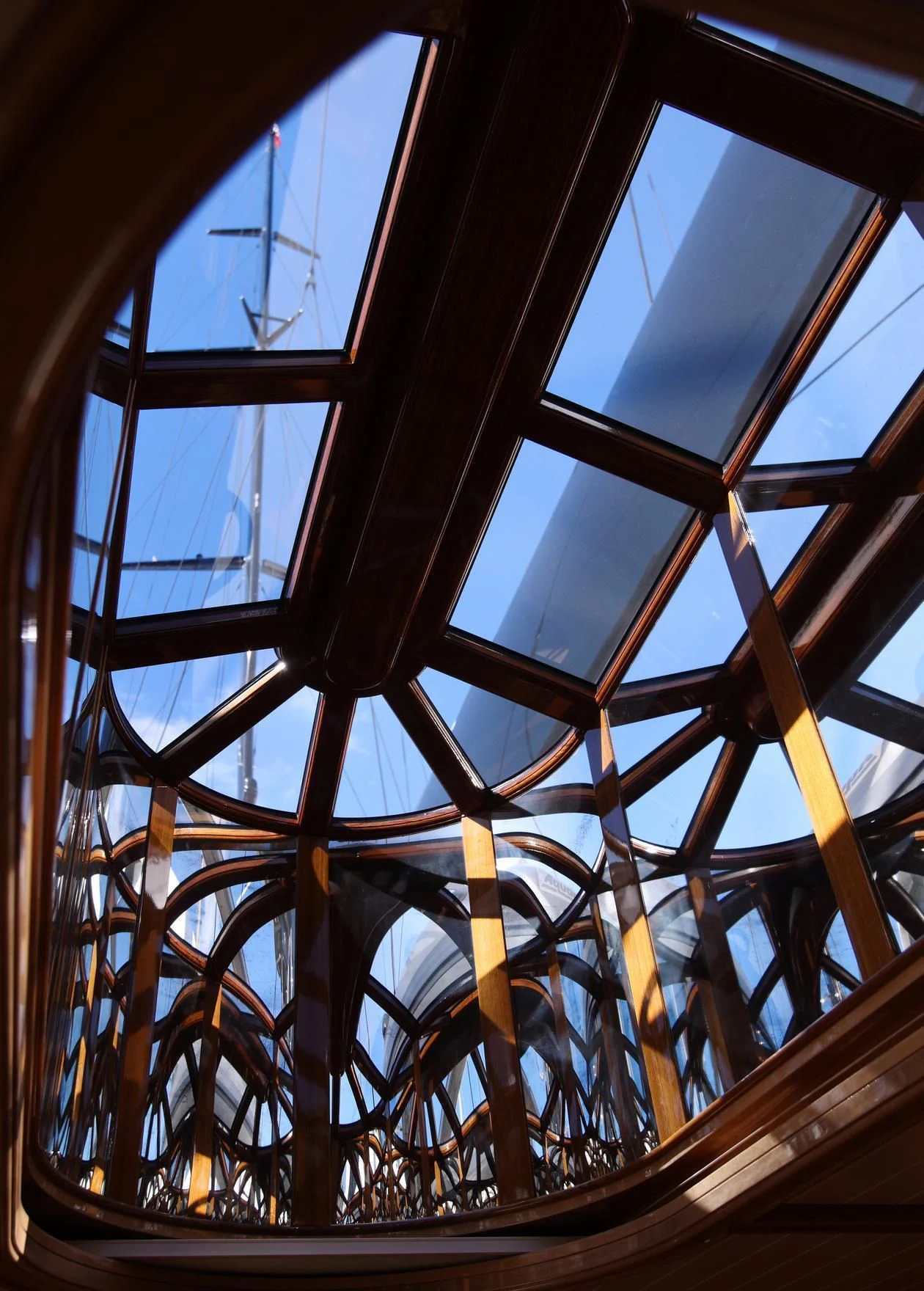 a tall metal structure with a metal frame aboard MARIE Yacht for Sale