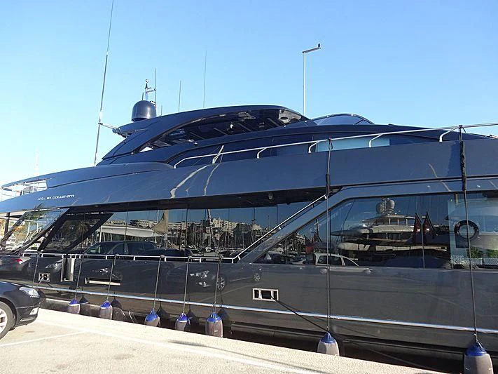 a large black bus aboard ARIYAS Yacht for Sale