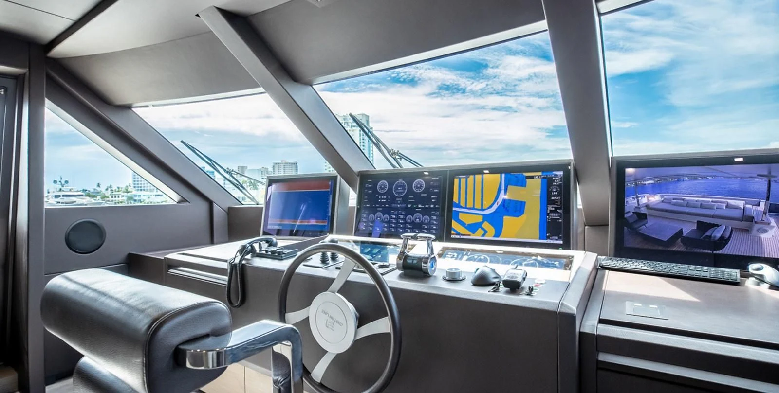 inside of a car aboard OCEAN Z Yacht for Sale
