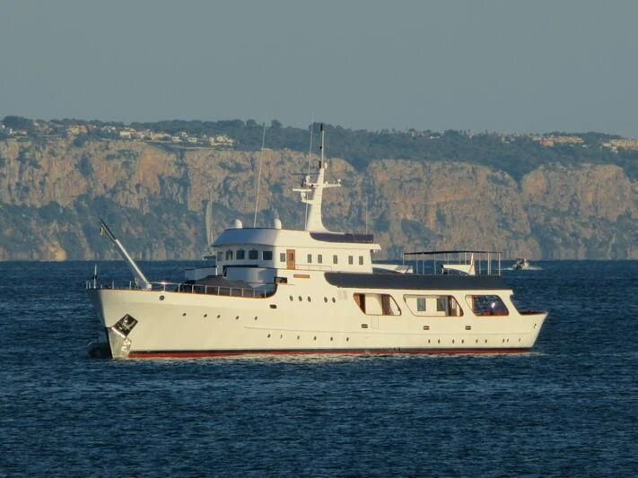 a boat in the water aboard ALBACORA Yacht for Sale