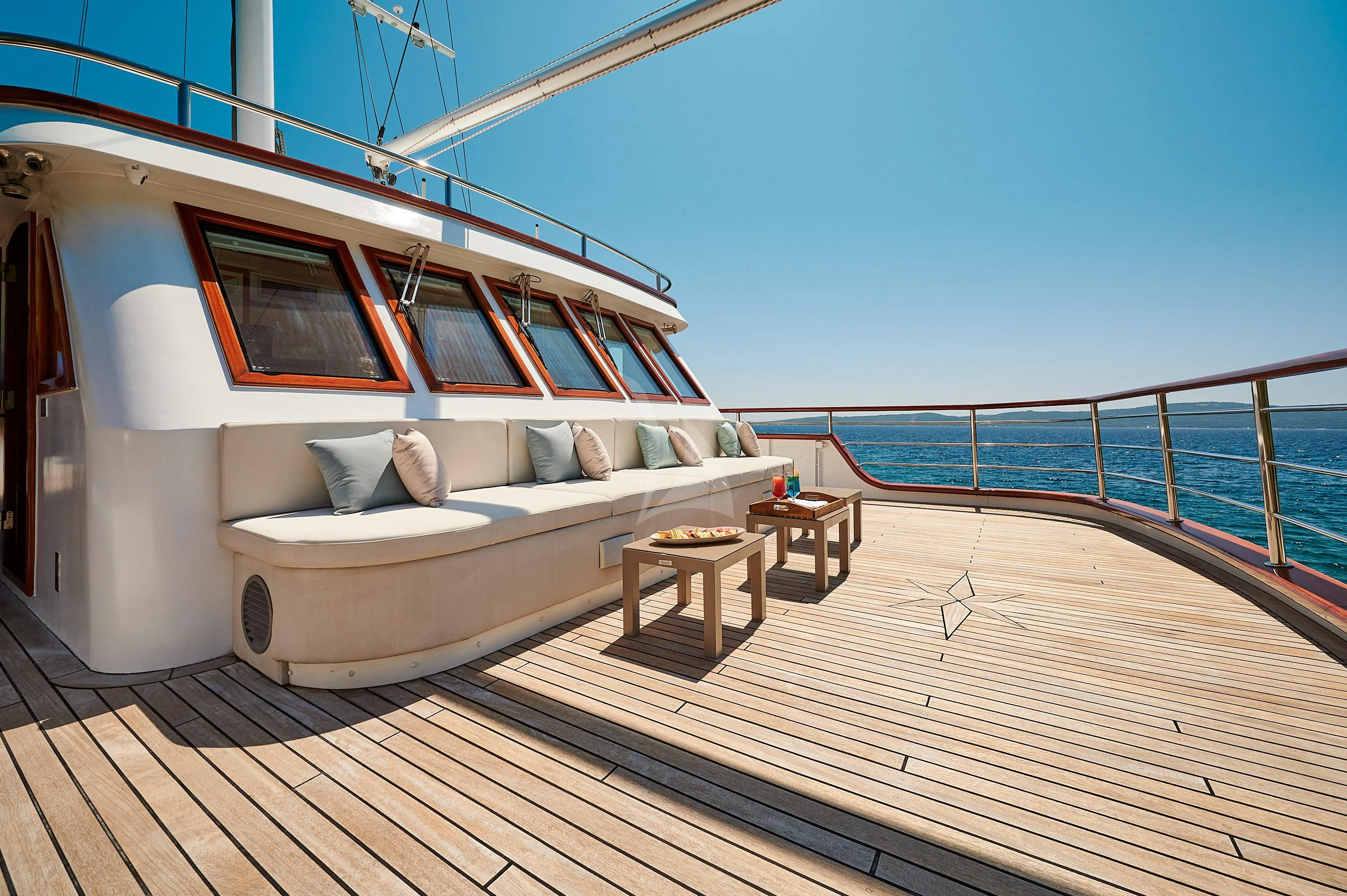 a boat on a body of water aboard CORSARIO Yacht for Charter