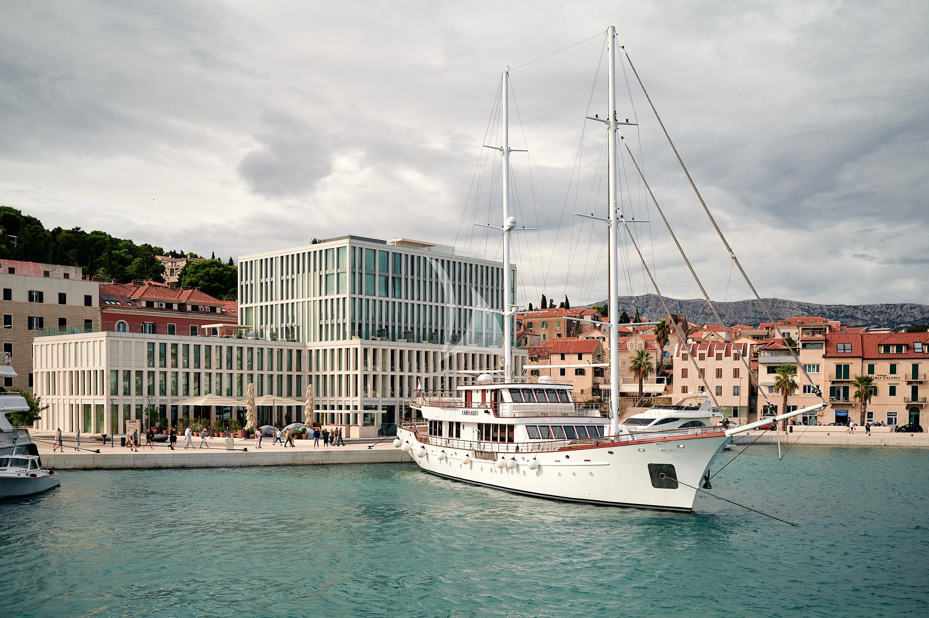 a boat in the water aboard CORSARIO Yacht for Charter