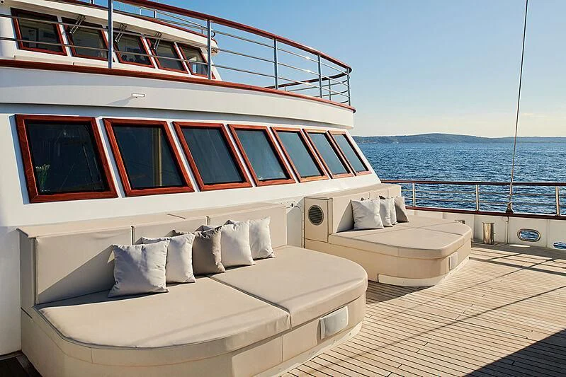 a boat on the water aboard CORSARIO Yacht for Charter