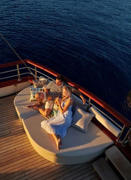 a group of people on a boat aboard CORSARIO Yacht for Charter