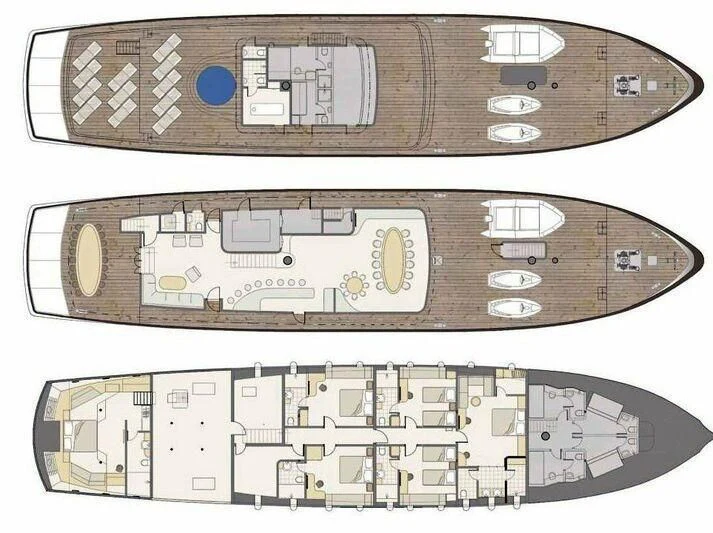 diagram, engineering drawing aboard CORSARIO Yacht for Charter