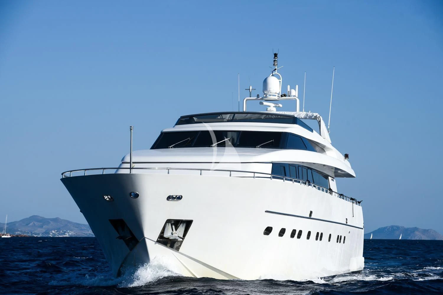 a large white yacht aboard ZEN Yacht for Sale