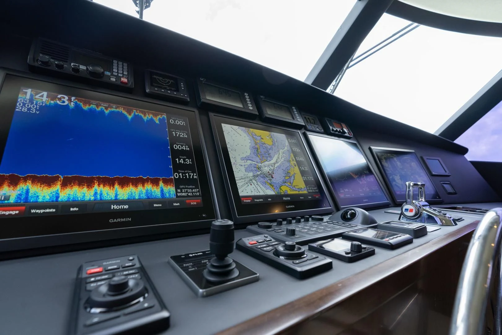 a desk with computers and monitors aboard MER SEA SAKES Yacht for Sale