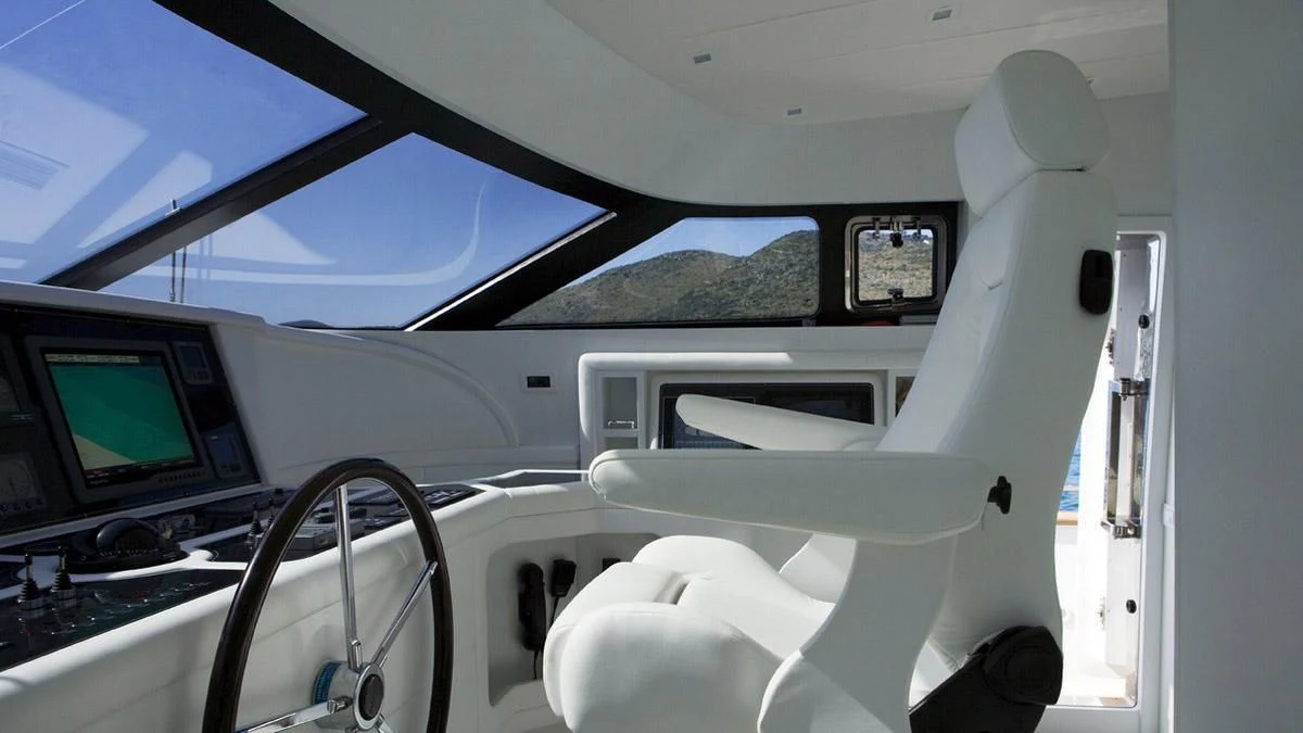 inside of a plane aboard NIKCA Yacht for Sale