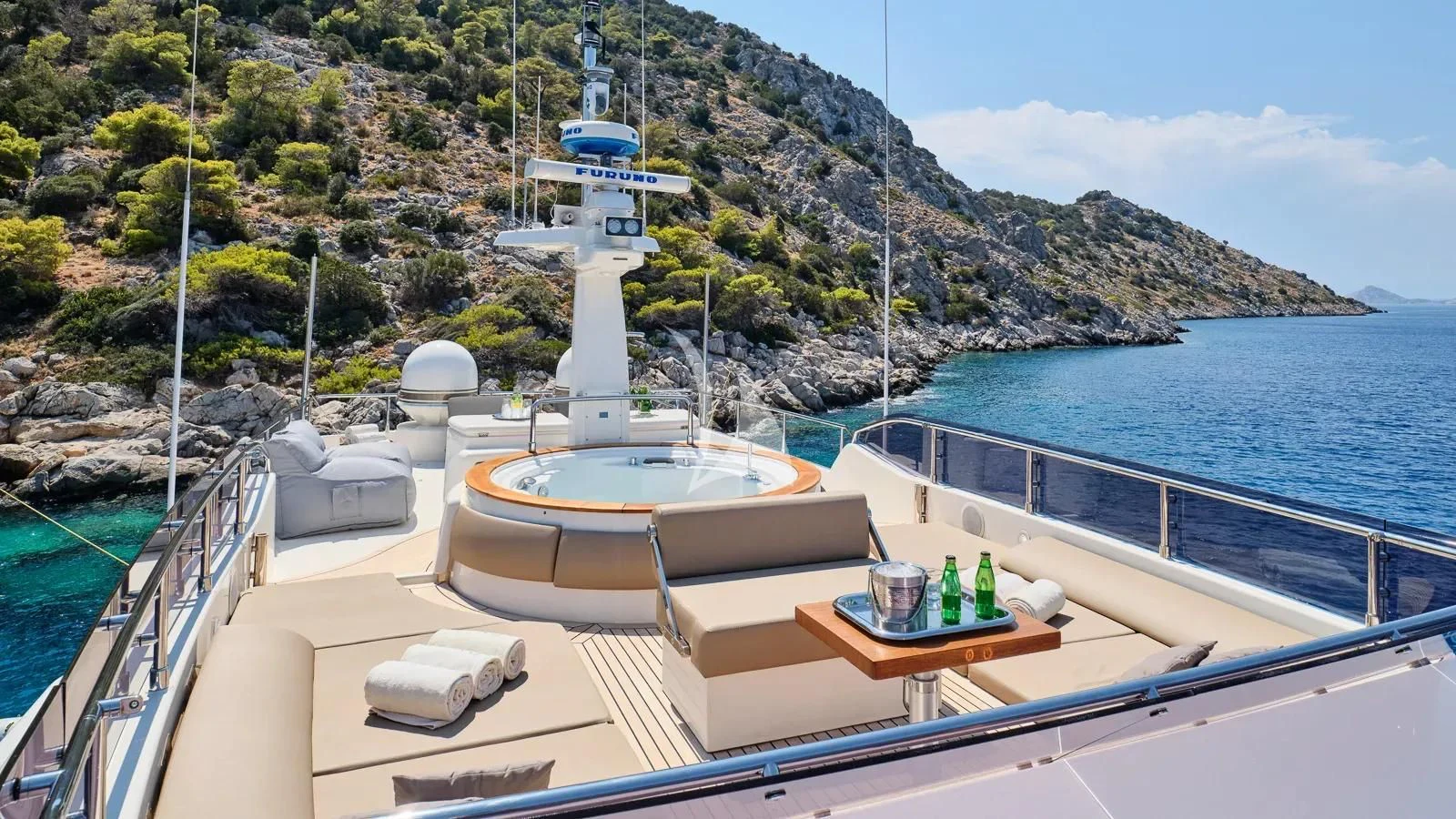 a boat on a body of water aboard DALOLI Yacht for Charter