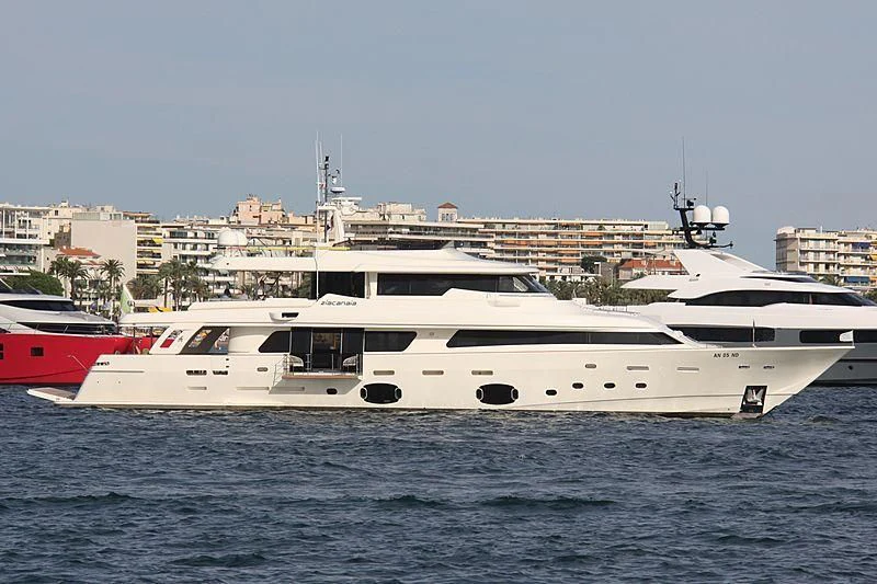 a large white boat in the water aboard DALOLI Yacht for Charter