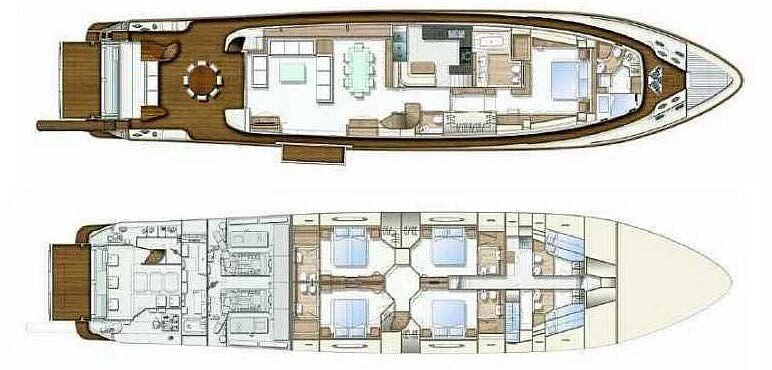 diagram, engineering drawing aboard DALOLI Yacht for Charter