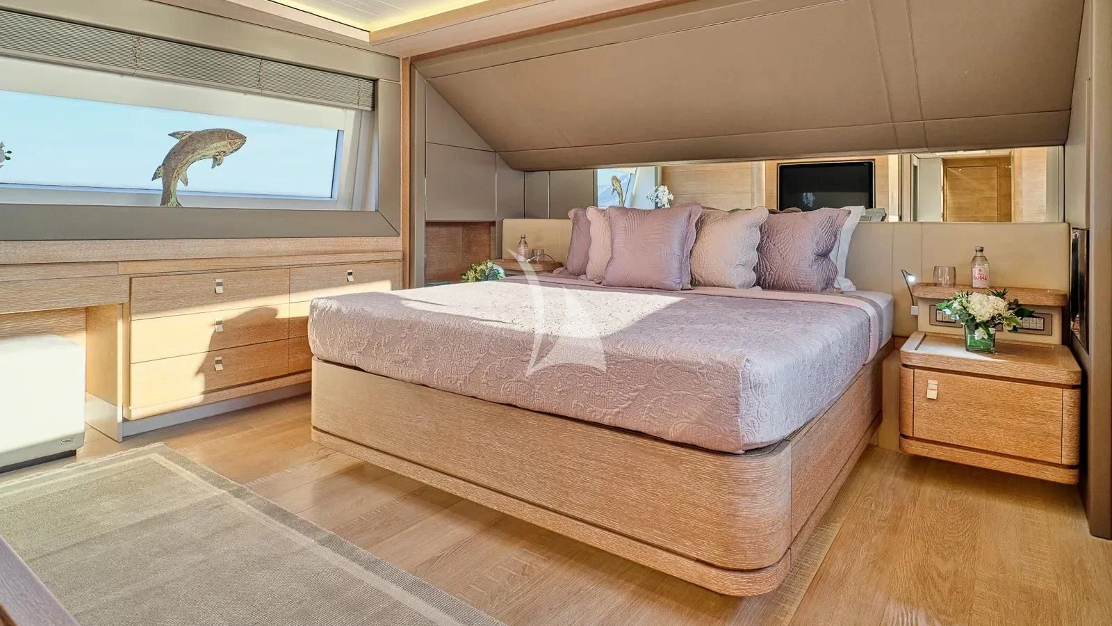 a bed in a room aboard DALOLI Yacht for Charter