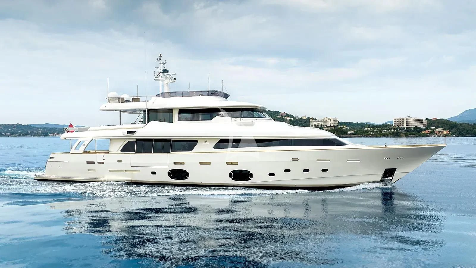 a white yacht in the water aboard DALOLI Yacht for Charter