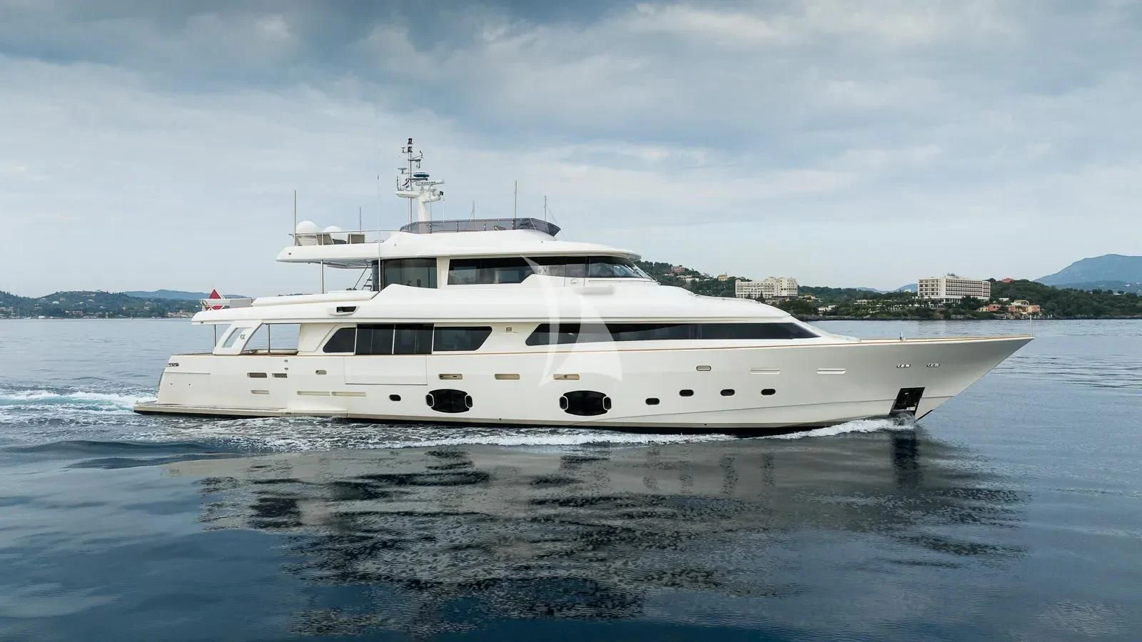 a white yacht in the water aboard DALOLI Yacht for Charter