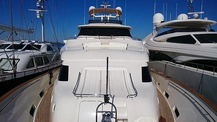a group of yachts in a harbor aboard BLUE LINE Yacht for Sale