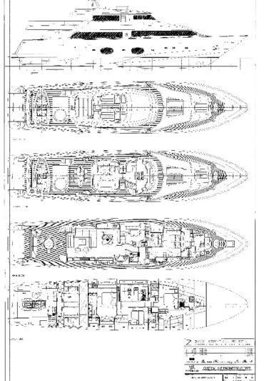 diagram, engineering drawing aboard BLUE LINE Yacht for Sale