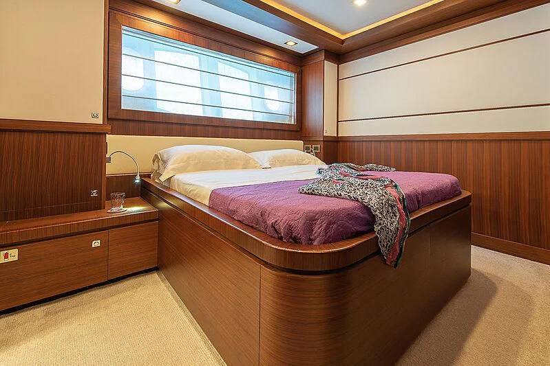 a room with two beds aboard BLUE LINE Yacht for Sale