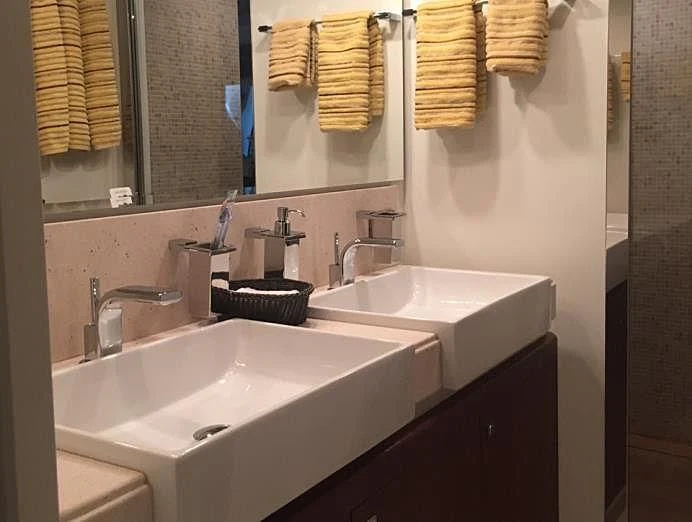 a couple of sinks in a bathroom aboard BLUE LINE Yacht for Sale