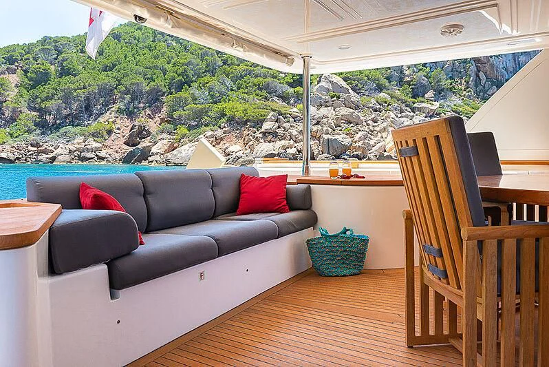 a couch and chairs in a room aboard BLUE LINE Yacht for Sale