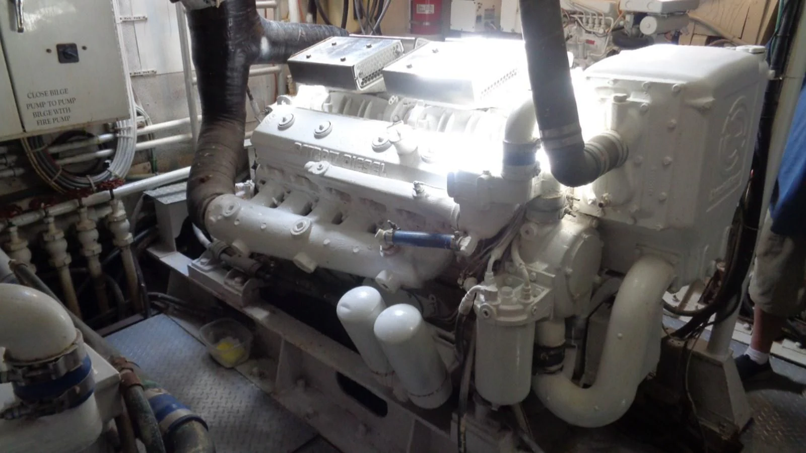 a machine with many tubes aboard LION'S WHELP Yacht for Sale