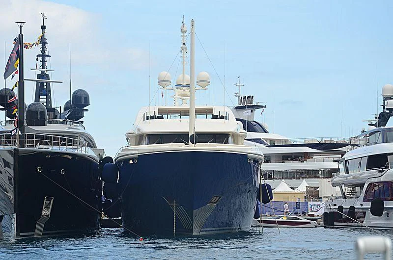 a couple of large ships in the water aboard MARY-JEAN II Yacht for Sale