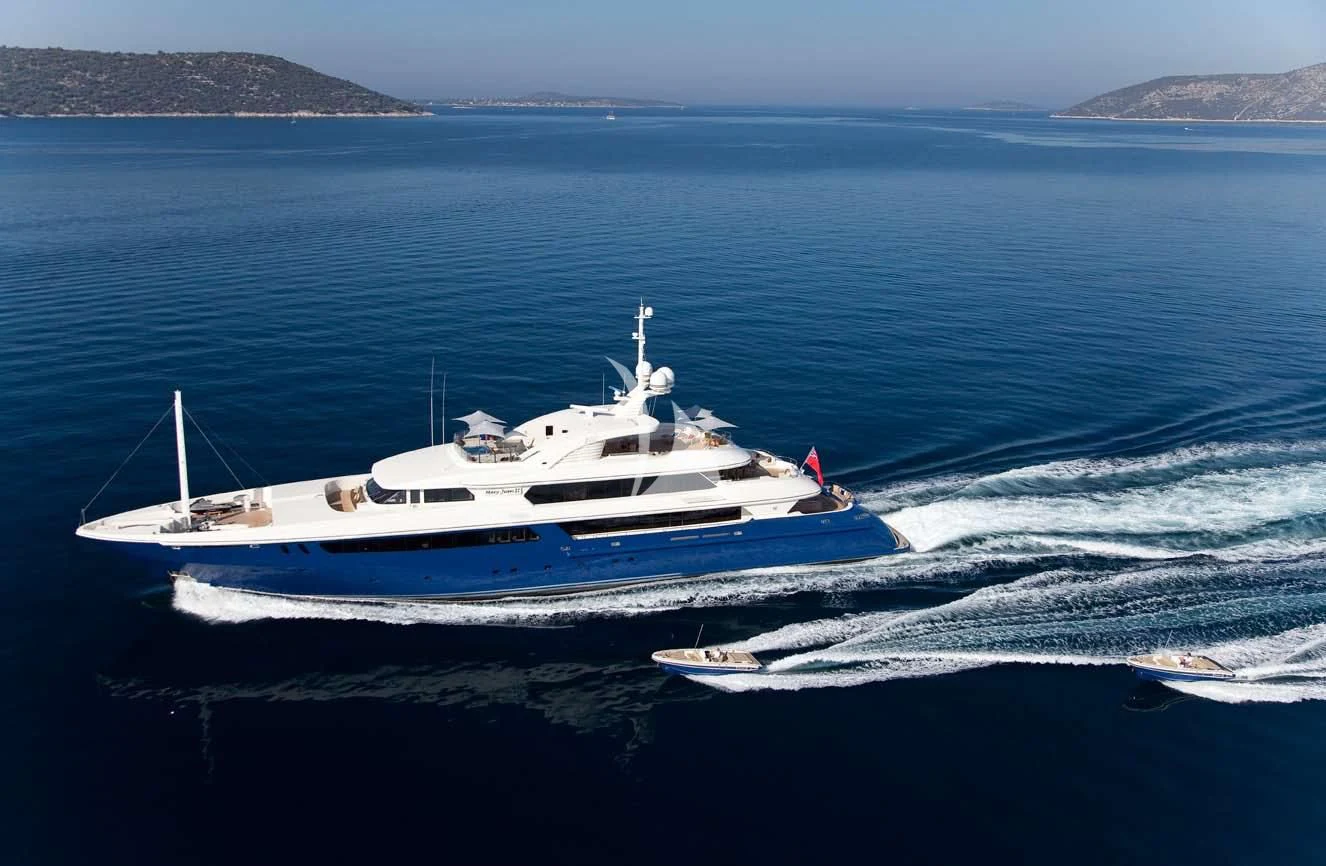 a boat on the water aboard MARY-JEAN II Yacht for Sale