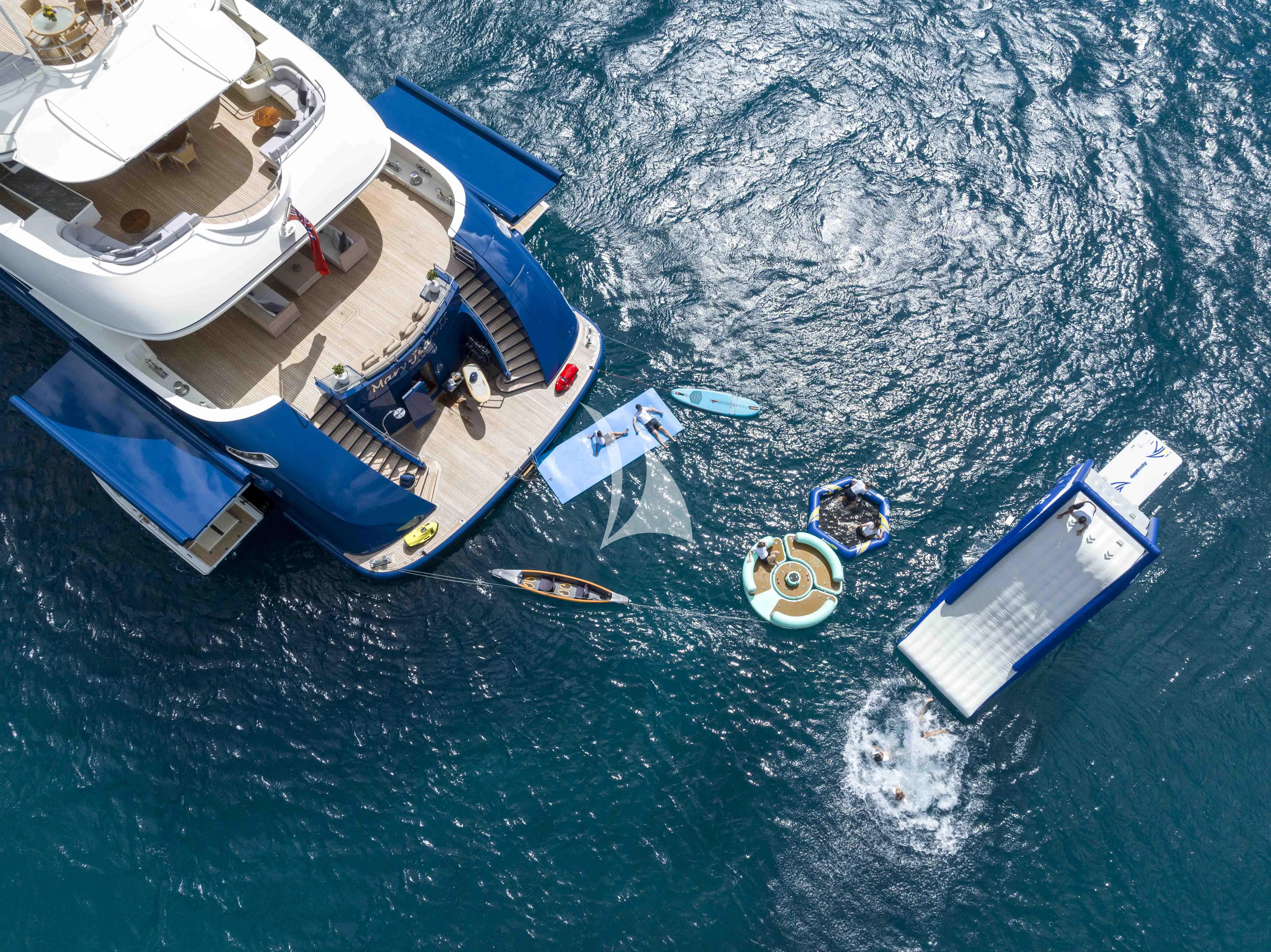 a person in a boat aboard MARY-JEAN II Yacht for Sale