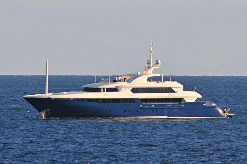 a white yacht in the water aboard MARY-JEAN II Yacht for Sale