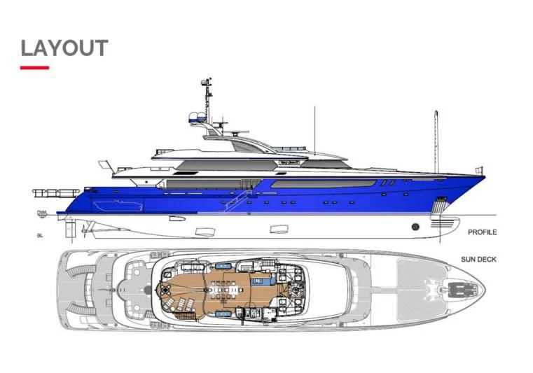 diagram, engineering drawing aboard MARY-JEAN II Yacht for Sale