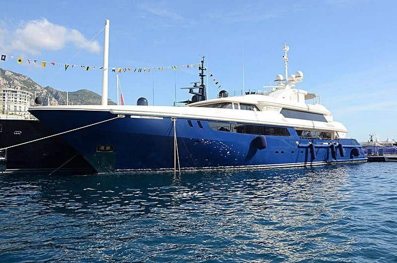 a large boat in the water aboard MARY-JEAN II Yacht for Sale