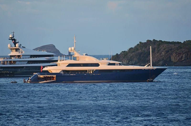 a large ship in the water aboard MARY-JEAN II Yacht for Sale