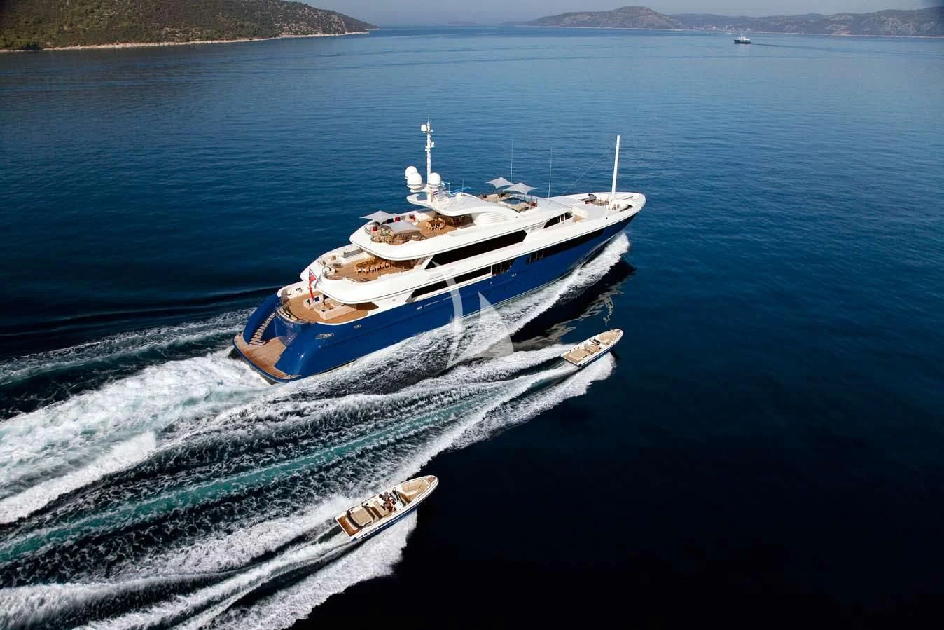 a boat on the water aboard MARY-JEAN II Yacht for Sale