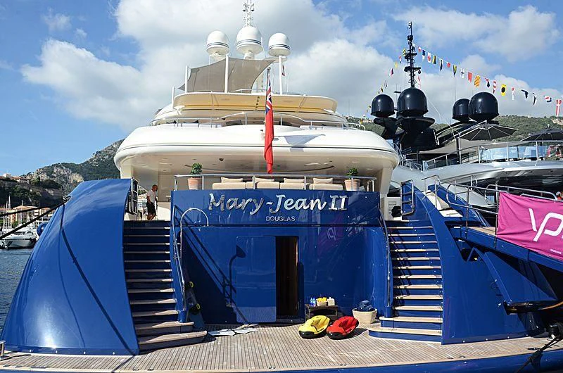 a boat on a dock aboard MARY-JEAN II Yacht for Sale