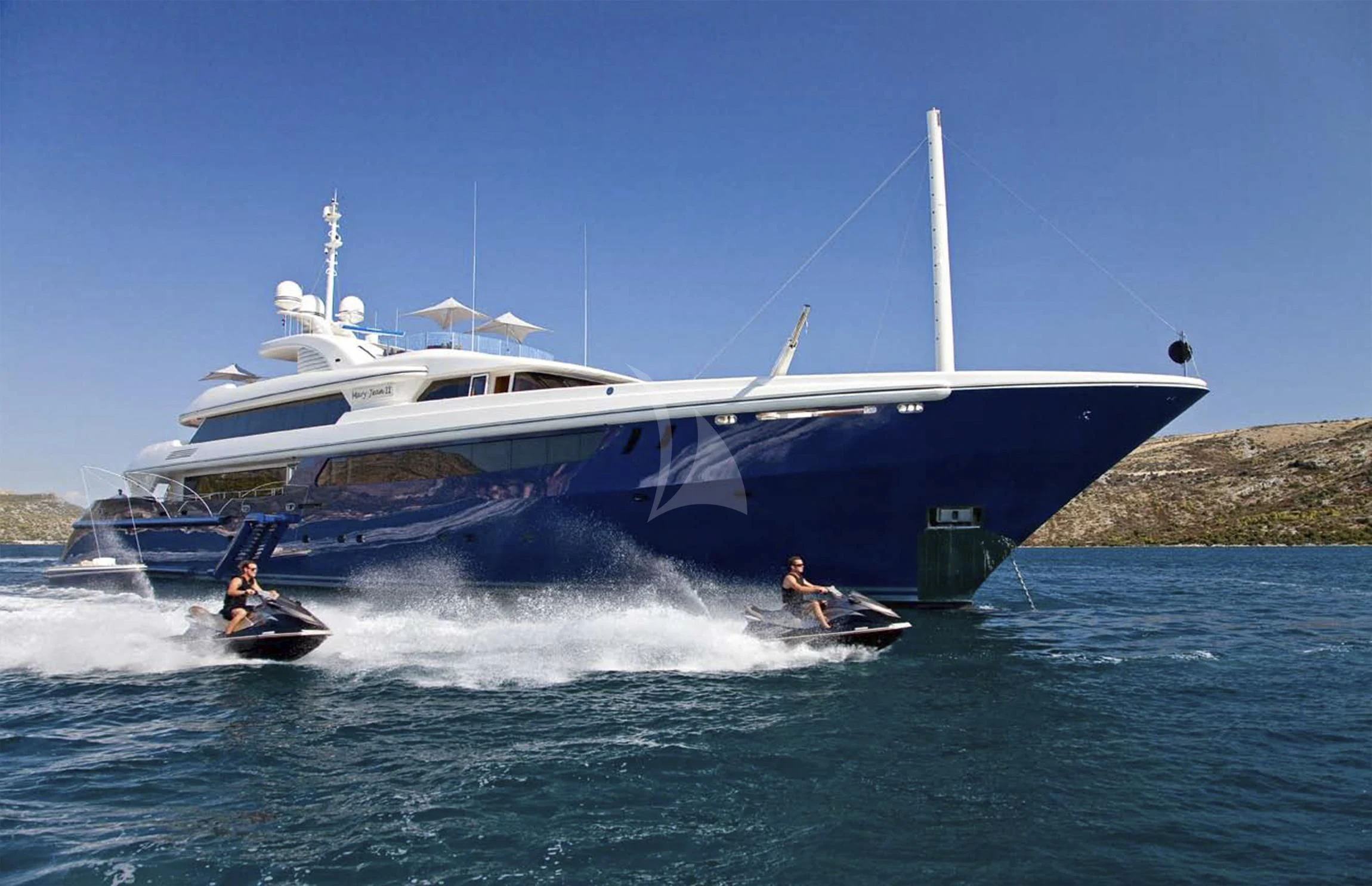 a boat on the water aboard MARY-JEAN II Yacht for Sale