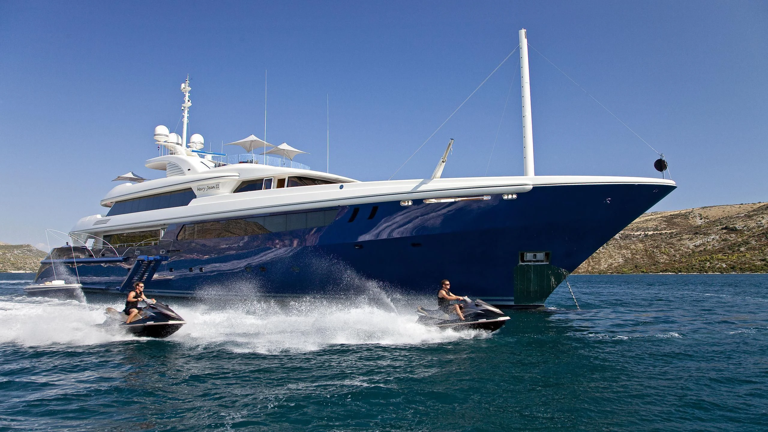 a boat on the water aboard MARY-JEAN II Yacht for Sale