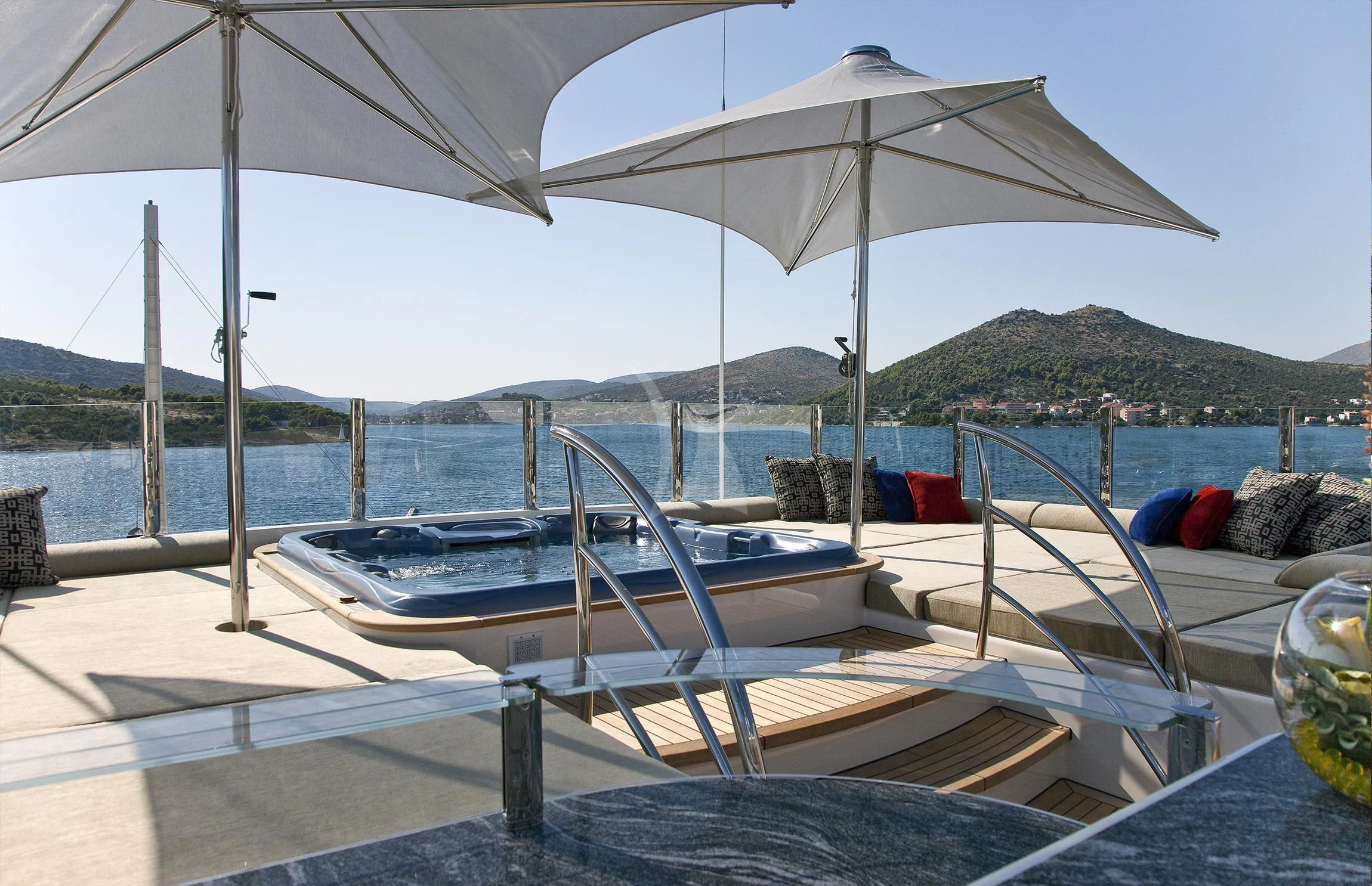 a boat sits on the beach aboard MARY-JEAN II Yacht for Sale