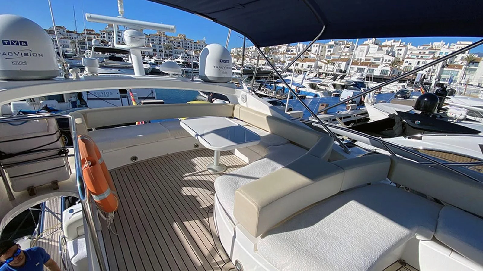 a deck of a boat aboard LIO Yacht for Sale
