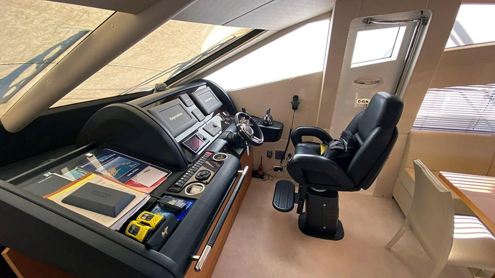 a car with a seat open aboard LIO Yacht for Sale