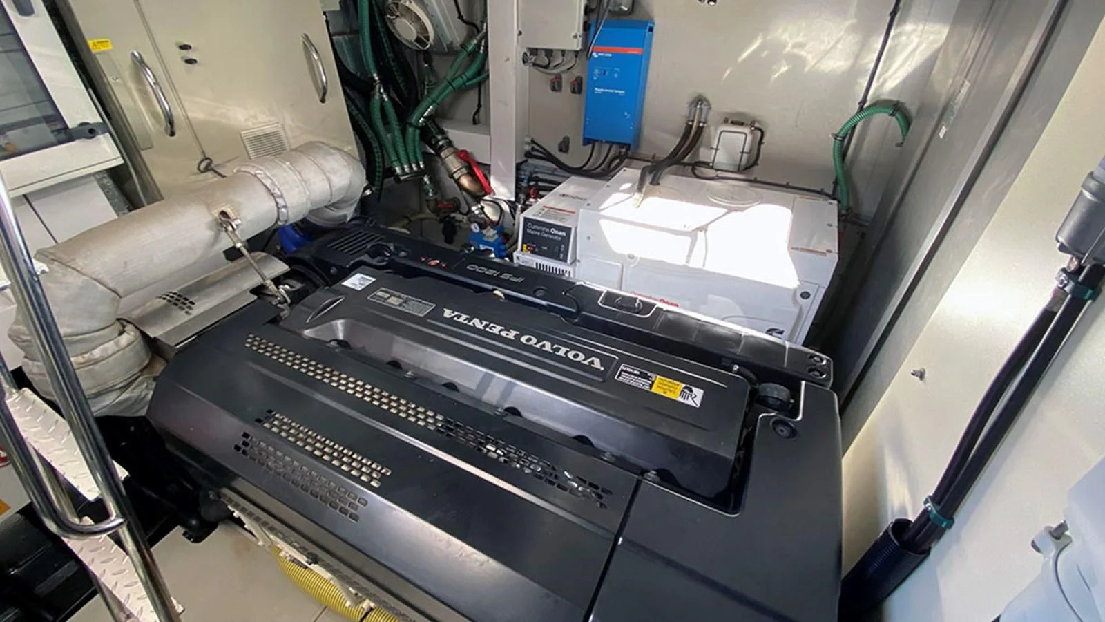 a machine with a large piece of equipment on it aboard LIO Yacht for Sale