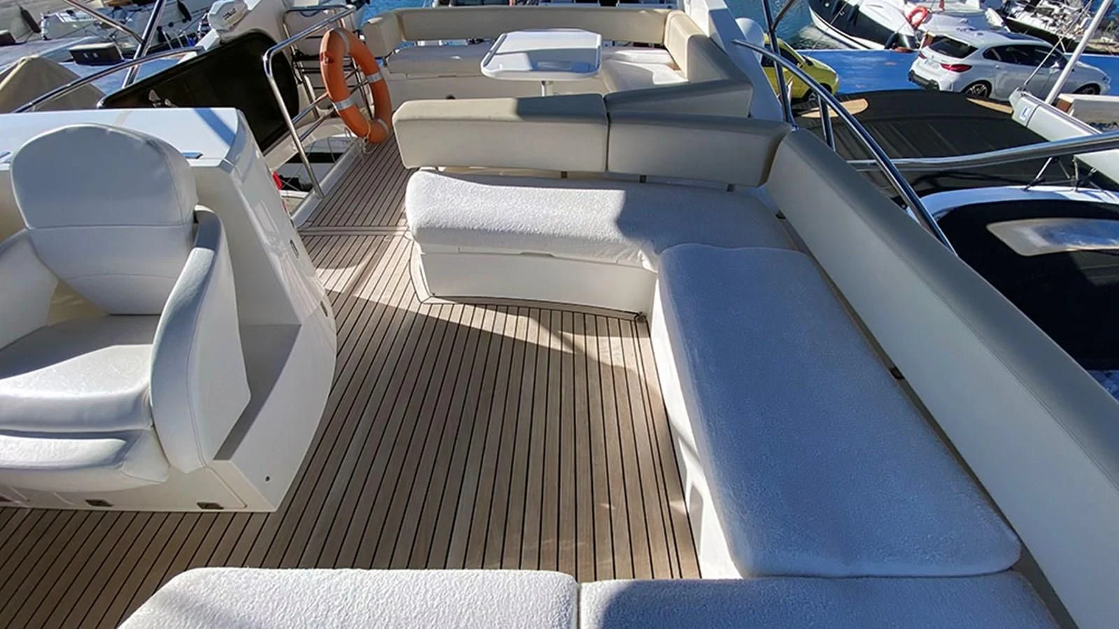 the back of a boat aboard LIO Yacht for Sale