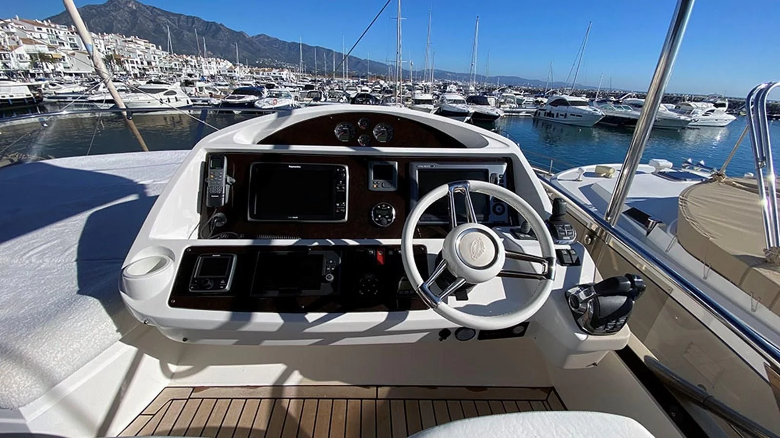 a cockpit of a plane aboard LIO Yacht for Sale