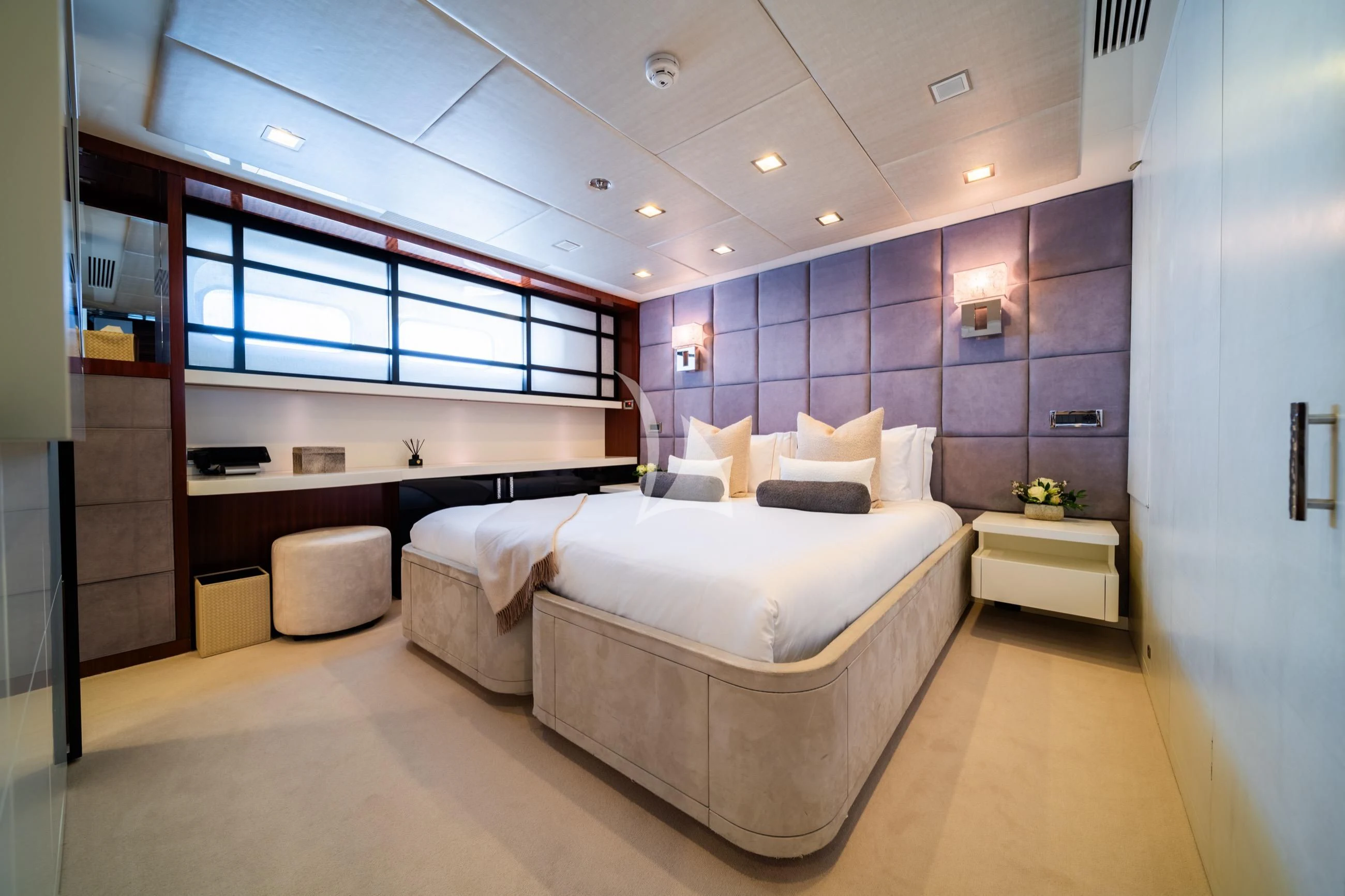 a room with a bed and a window aboard HOLDIN' MY OWN Yacht for Sale