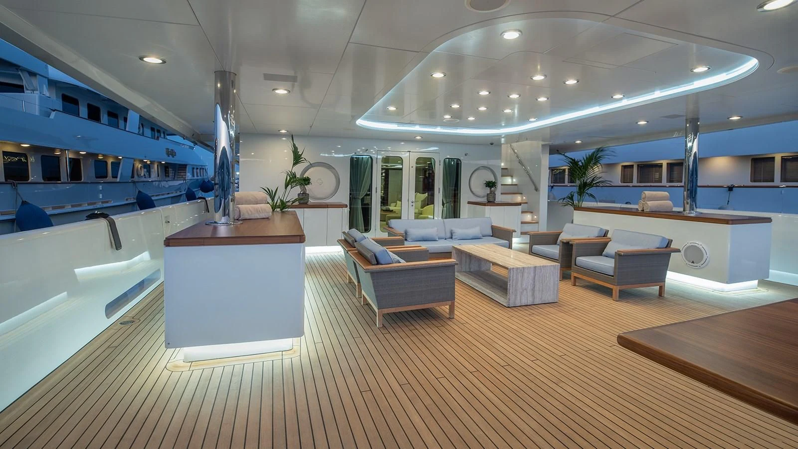 a large room with a large open floor plan aboard HOLDIN' MY OWN Yacht for Sale