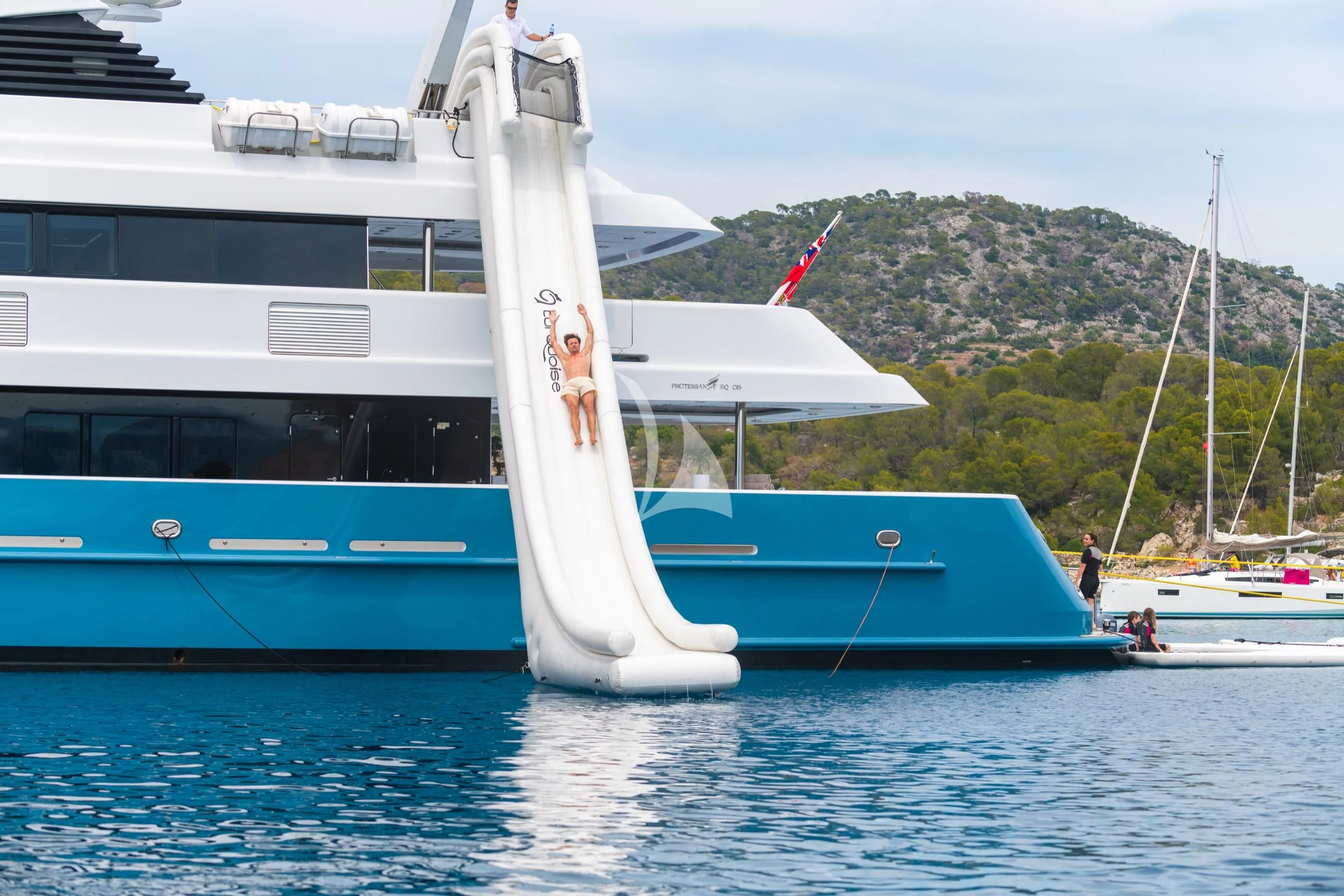 a large white boat in the water aboard HOLDIN' MY OWN Yacht for Sale