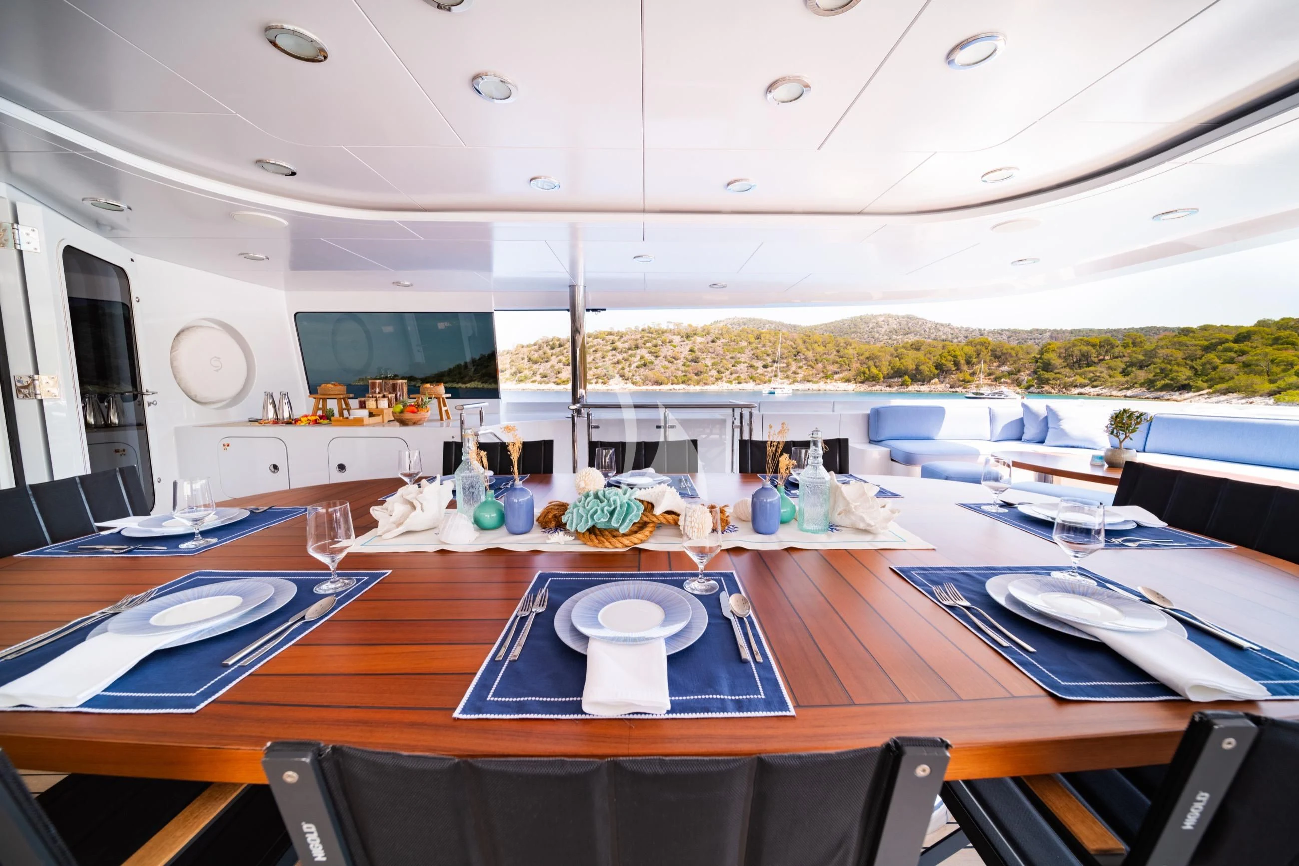 a large open kitchen area aboard HOLDIN' MY OWN Yacht for Sale