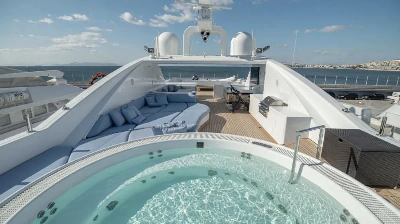 a large cruise ship docked aboard HOLDIN' MY OWN Yacht for Sale