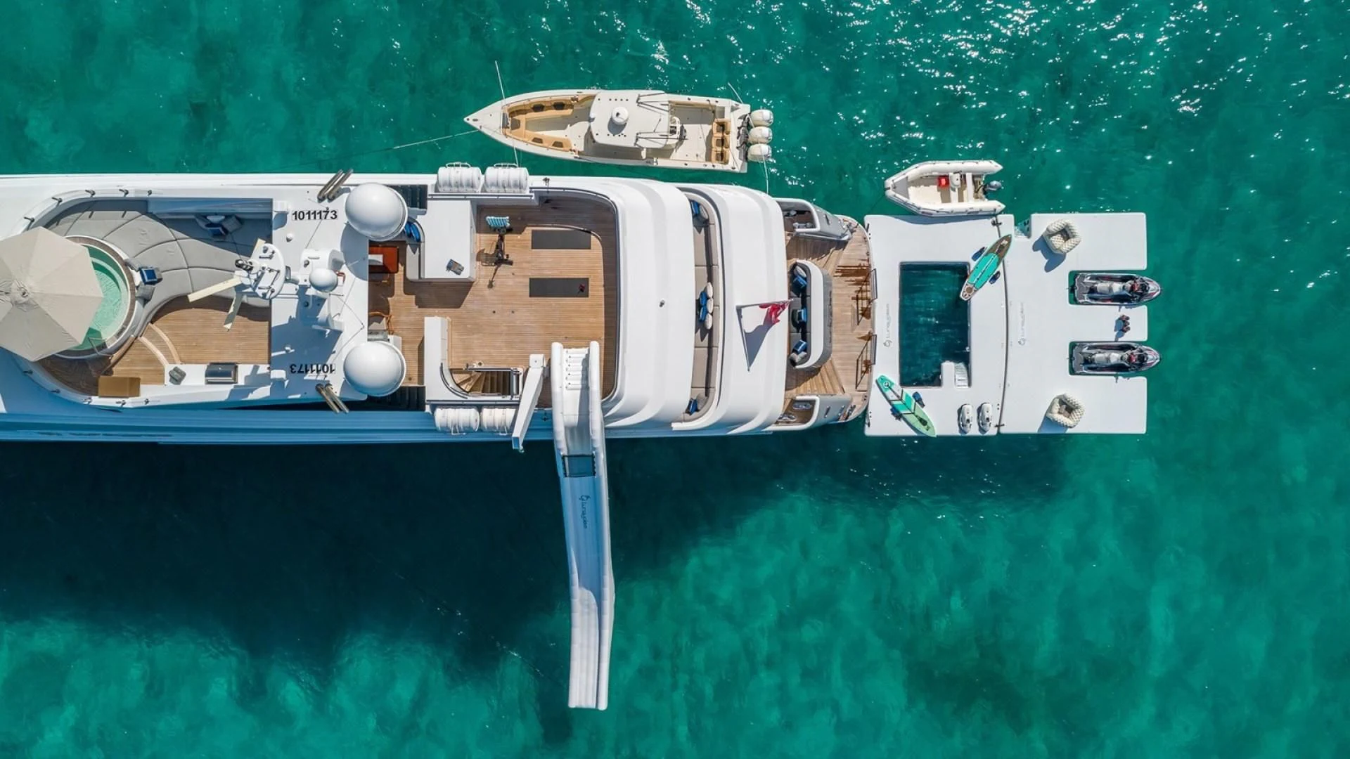 a satellite in outer space aboard HOLDIN' MY OWN Yacht for Sale