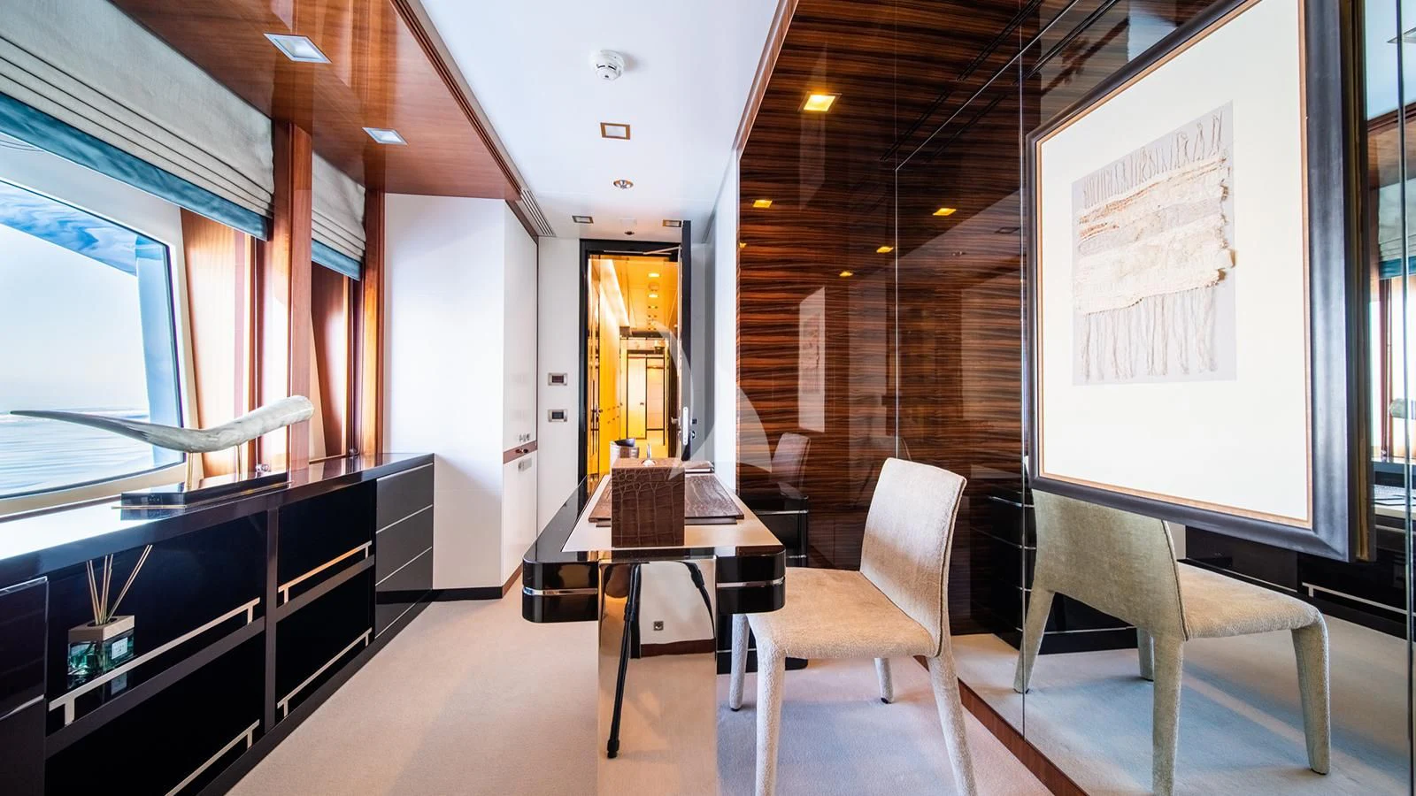 a room with a table and chairs aboard HOLDIN' MY OWN Yacht for Sale