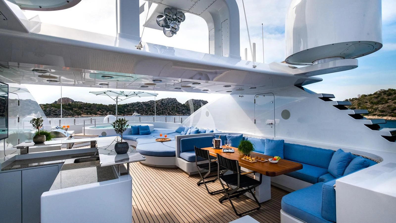 a room with a large white building aboard HOLDIN' MY OWN Yacht for Sale